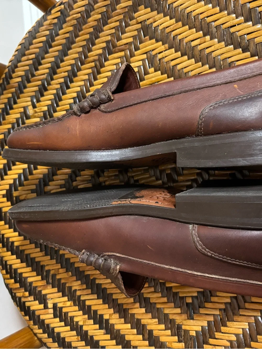 Bass Brown Leather Tassel Loafers Business Casual Preppy 8M